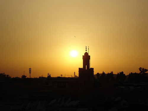 vista marrakech al tramonto