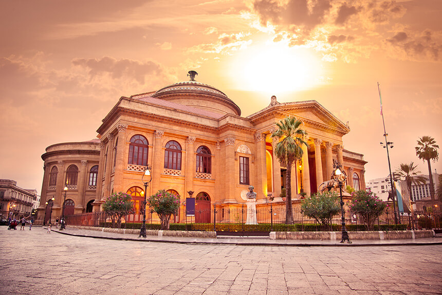 Teatro Massimo, per opera house nel quartiere di Palermo. Sicilia